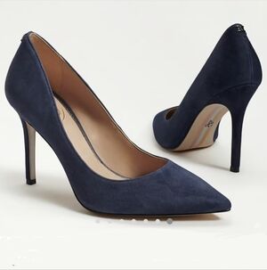 Sam Edelman Hazel Pointed Toe Pump in Navy Suede NWOT Size 7.5
